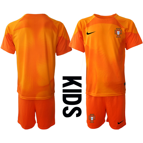 Portugal Målmand Udebane Trøje Børn VM 2022 Kortærmet (+ Korte bukser)